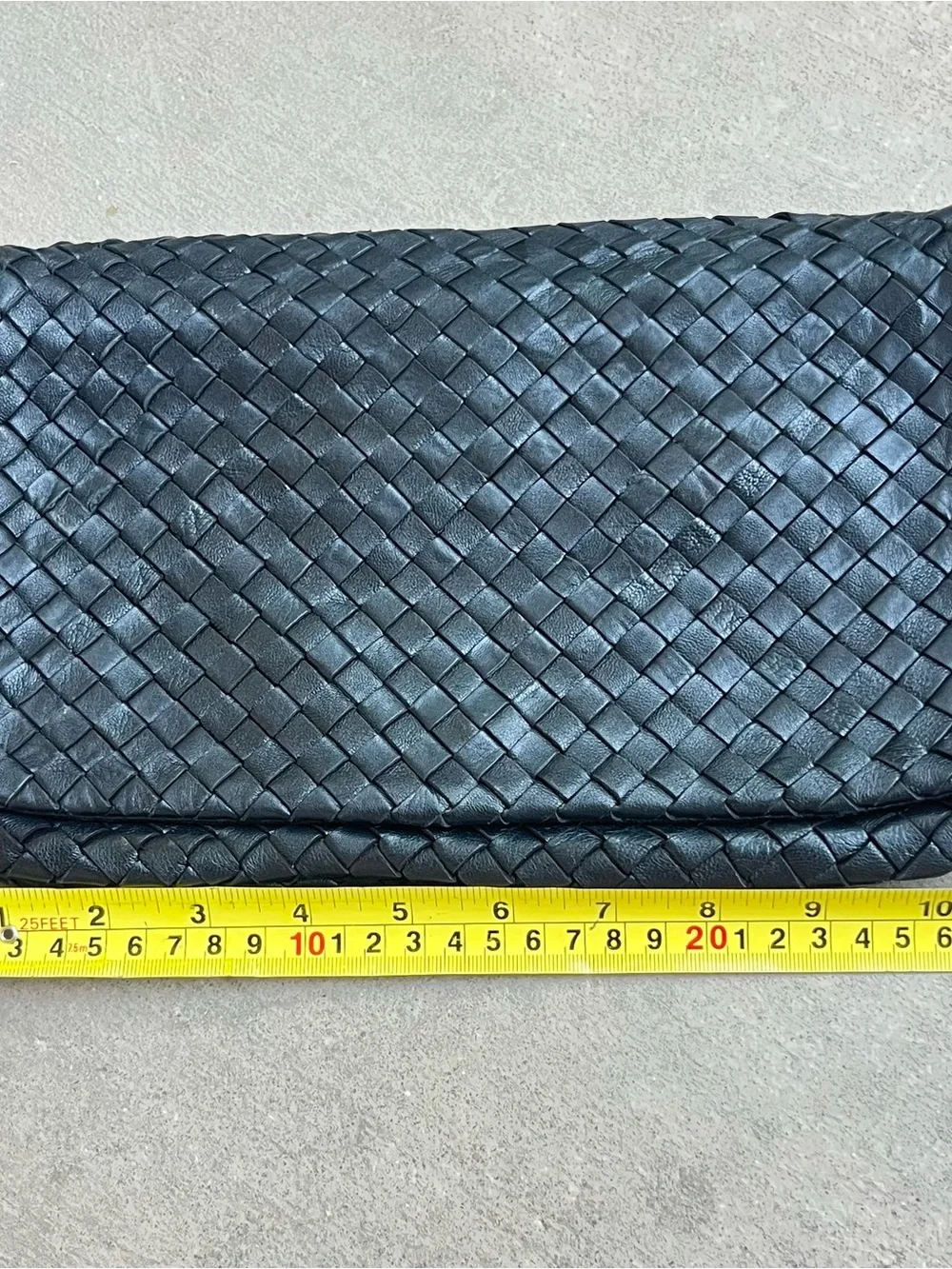 Christopher Kon black leather woven clutch